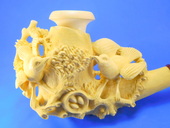 SMS Meerschaums - Composition - Antique - Birds with Nest